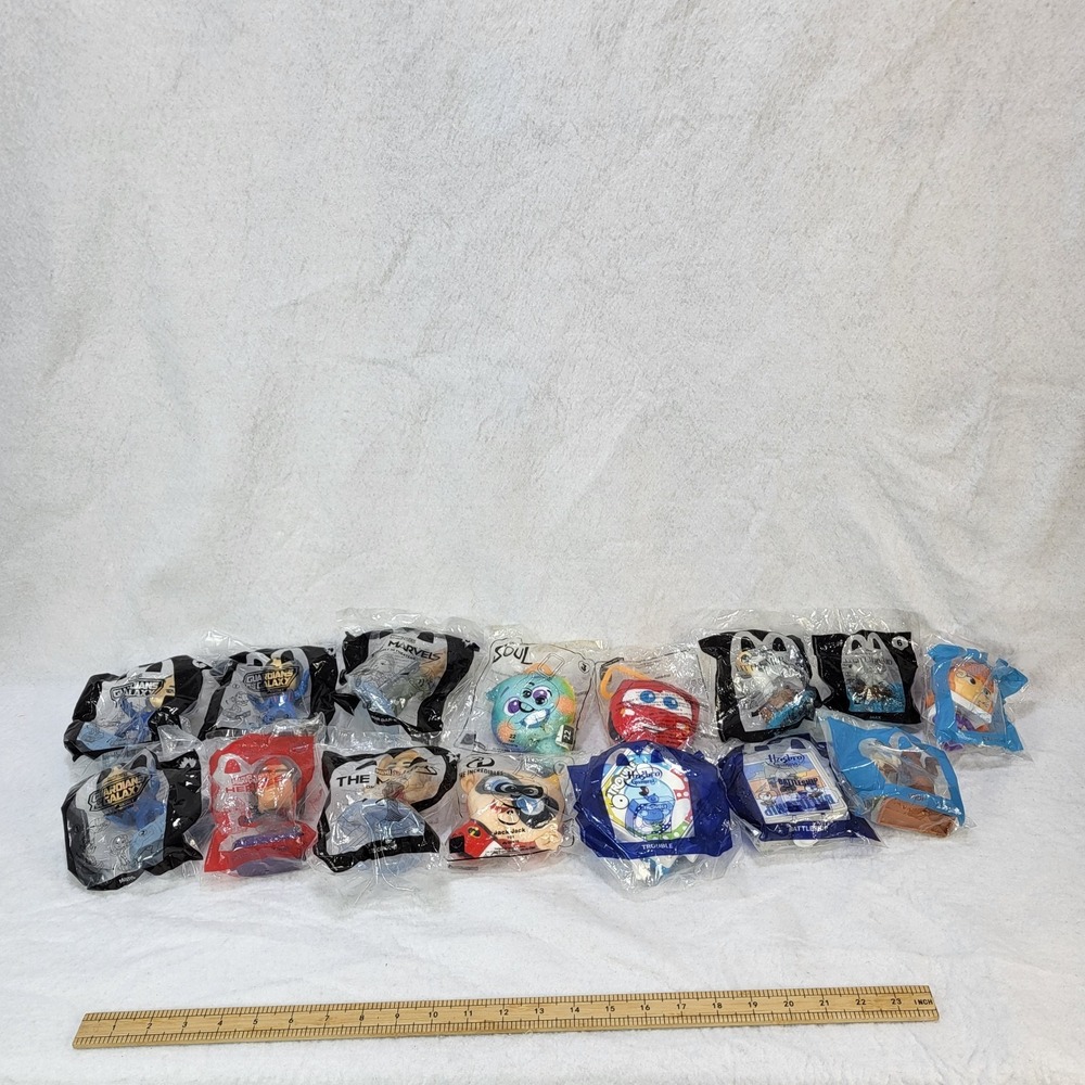 15 Pc Sealed Happy Meal Toy Lot Marvel Pixar Hasbro Guardians Cars Soul Trouble